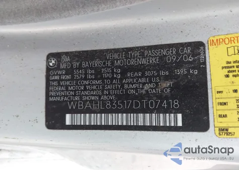 2007 BMW 750I from USA, damaged, VIN WBAHL83517DT07418